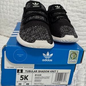 Adidas Tubular Shadow Knit I Toddler Shoes Black White BY2225 Size 5K